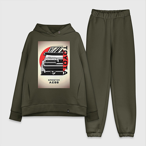 Женский костюм оверсайз Toyota Sprinter / Хаки – фото 1