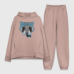Женский костюм оверсайз Elephants team, цвет: пыльно-розовый