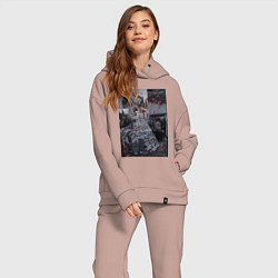 Женский костюм оверсайз Художественный творческий беспорядок, цвет: пыльно-розовый — фото 2