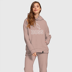 Женский костюм оверсайз Босс, цвет: пыльно-розовый — фото 2