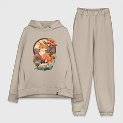 Женский костюм оверсайз Лиса в японском стиле на фоне гор