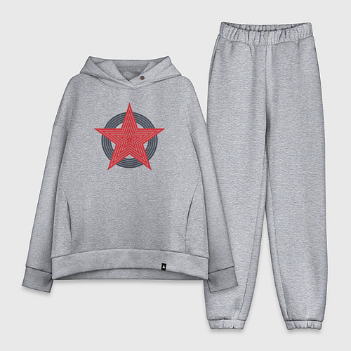 Женский костюм оверсайз Red star symbol / Меланж – фото 1