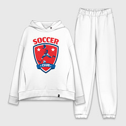 Женский костюм оверсайз Sport soccer club, цвет: белый