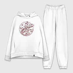 Женский костюм оверсайз Космический шаттл, цвет: белый