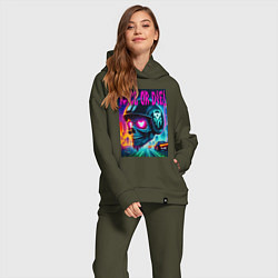 Женский костюм оверсайз Гоняйся или умри - жизненный девиз, цвет: хаки — фото 2