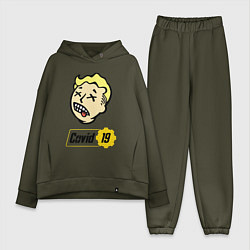 Женский костюм оверсайз Vault boy - covid 19, цвет: хаки