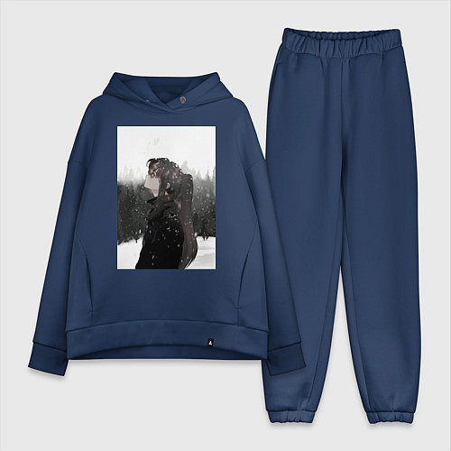 Женский костюм оверсайз Башня Бога Баам / Тёмно-синий – фото 1