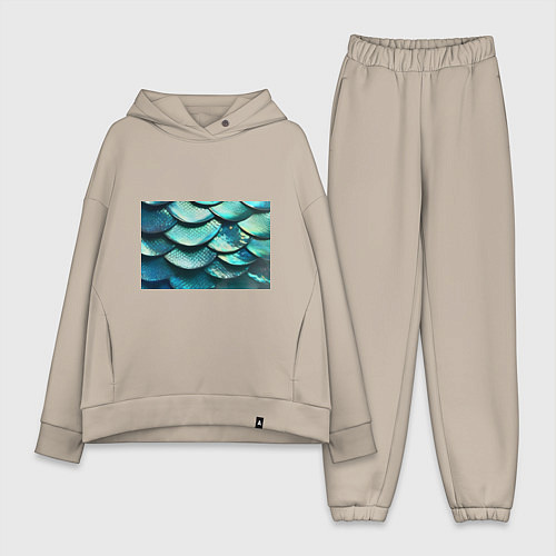 Женский костюм оверсайз Чешуя крупной рыбы / Миндальный – фото 1