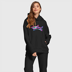 Женский костюм оверсайз Светящаяся акула, цвет: черный — фото 2