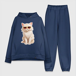 Женский костюм оверсайз Кот в солнечных очках