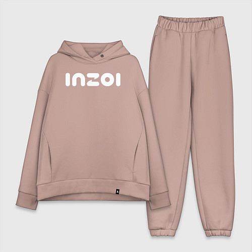 Женский костюм оверсайз Inzoi logo / Пыльно-розовый – фото 1