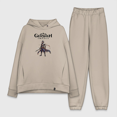 Женский костюм оверсайз Косплей Genshin impact boy / Миндальный – фото 1