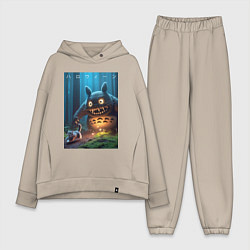 Женский костюм оверсайз Тоторо вспугнул кота в ночь на хэллоуин - фантазия