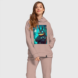 Женский костюм оверсайз Cyber Totoro - ninja, цвет: пыльно-розовый — фото 2