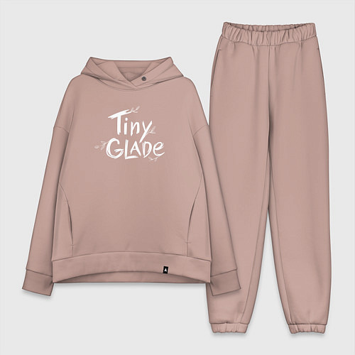 Женский костюм оверсайз Tiny glade logo / Пыльно-розовый – фото 1