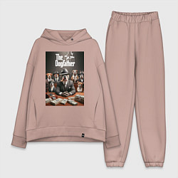 Женский костюм оверсайз Dog Corleone and his mafia, цвет: пыльно-розовый