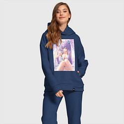 Женский костюм оверсайз Геншин Кэ Цин, цвет: тёмно-синий — фото 2