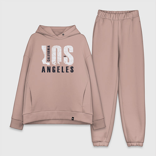 Женский костюм оверсайз Лос-Анджелес - Калифорния / Пыльно-розовый – фото 1