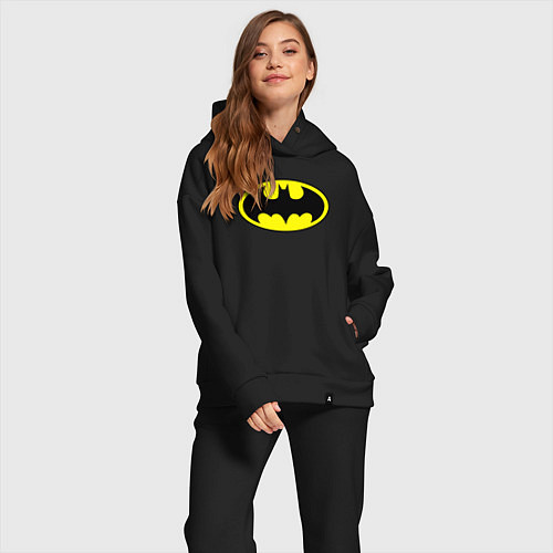 Женский костюм оверсайз Batman logo / Черный – фото 2