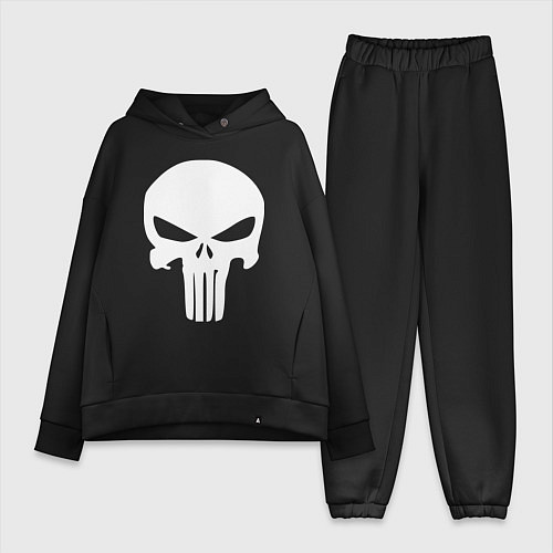 Женский костюм оверсайз Punisher logo / Черный – фото 1