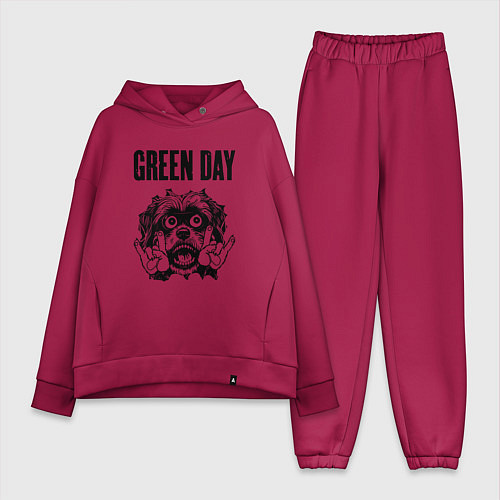 Женский костюм оверсайз Green Day - rock dog / Маджента – фото 1