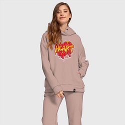 Женский костюм оверсайз Honey heart, цвет: пыльно-розовый — фото 2