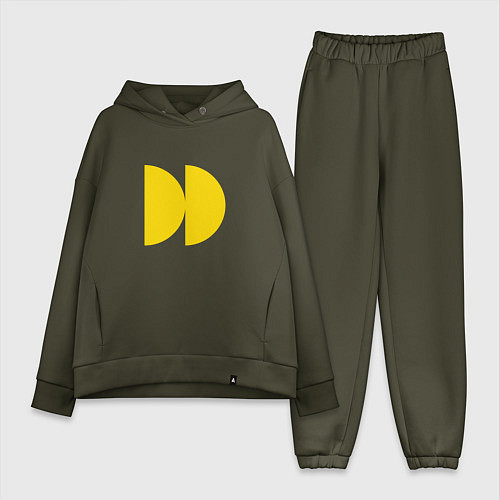 Женский костюм оверсайз Логотип из фильма Субстанция / Хаки – фото 1