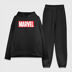 Женский костюм оверсайз Marvel logo, цвет: черный
