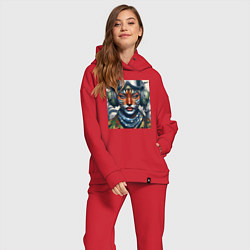 Женский костюм оверсайз Tigress girl military pilot, цвет: красный — фото 2