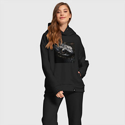 Женский костюм оверсайз Змеиный образ в чёрном, цвет: черный — фото 2