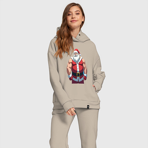 Женский костюм оверсайз Дед мороз спортик / Миндальный – фото 2