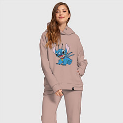 Женский костюм оверсайз Alien Stitch, цвет: пыльно-розовый — фото 2