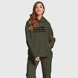 Женский костюм оверсайз Много отличных вещей, цвет: хаки — фото 2