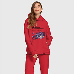 Женский костюм оверсайз Вселенная уже всё решила, цвет: красный — фото 2