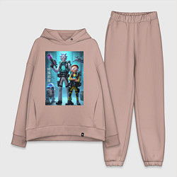 Женский костюм оверсайз Rick and Morty - cyber special forces, цвет: пыльно-розовый