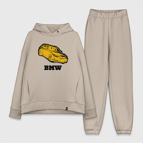 Женский костюм оверсайз Золотой bmw / Миндальный – фото 1