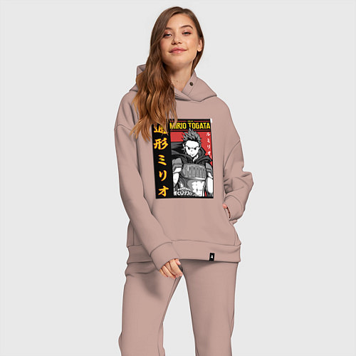 Женский костюм оверсайз Моя геройская академия Mirio Togata / Пыльно-розовый – фото 2