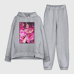 Женский костюм оверсайз Клинок рассекающий демонов Незуко в битве, цвет: меланж