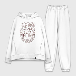 Женский костюм оверсайз Дикий и свободный олень, цвет: белый