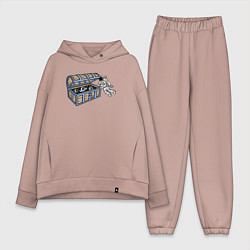 Женский костюм оверсайз Космический сундук, цвет: пыльно-розовый