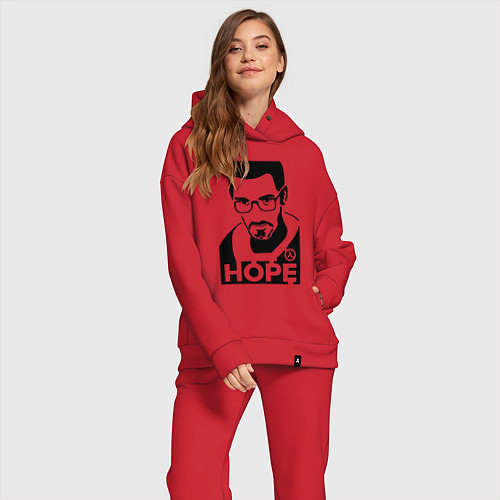 Женский костюм оверсайз Gordon Freeman - надежда / Красный – фото 2