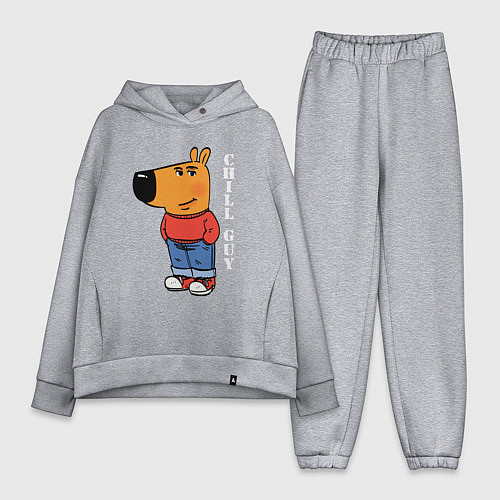 Женский костюм оверсайз Chill guy / Меланж – фото 1