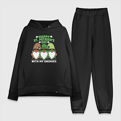 Женский костюм оверсайз Happy St Patricks day - dwarves, цвет: черный