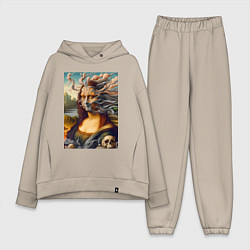 Женский костюм оверсайз Mona Lisa smoke - surrealism