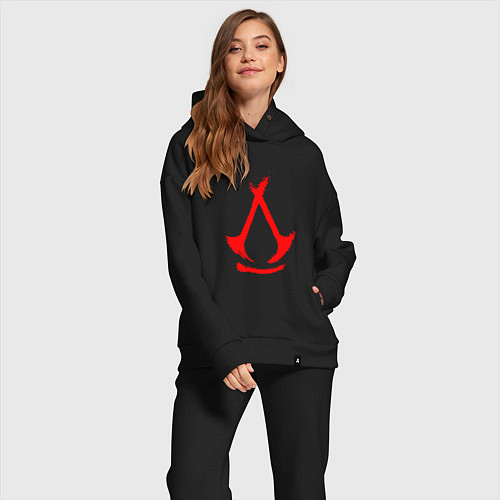 Женский костюм оверсайз Assassins creed - shadows logotype / Черный – фото 2