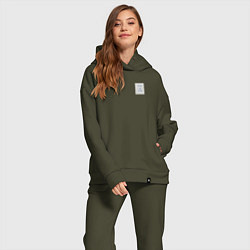 Женский костюм оверсайз Today I did noting, цвет: хаки — фото 2