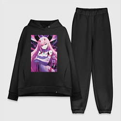 Женский костюм оверсайз Zero two Darling in the Franxx - ai art, цвет: черный