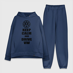 Женский костюм оверсайз Keep Calm & Drive VW, цвет: тёмно-синий