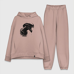 Женский костюм оверсайз Мощный ксеноморф, цвет: пыльно-розовый