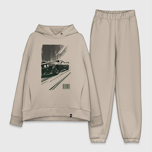 Женский костюм оверсайз Гоночный спорткар / Миндальный – фото 1